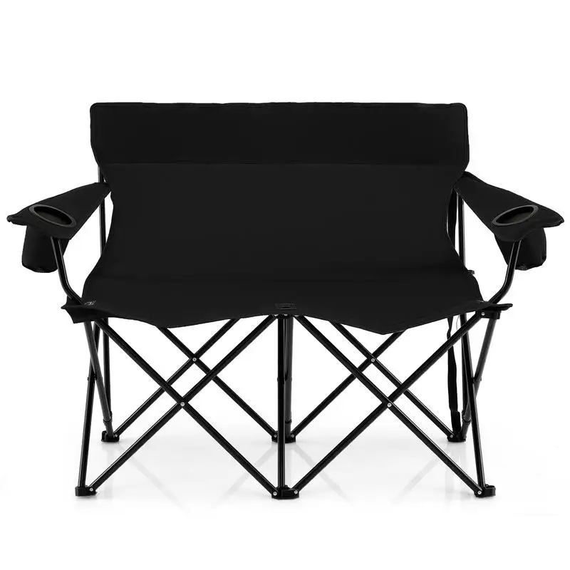 Double Camping Chair 2-Person Outdoor Folding Loveseat with Cup Holders-Black
Double Camping Chair 2-Person Outdoor Folding Loveseat with Cup Holders-Black