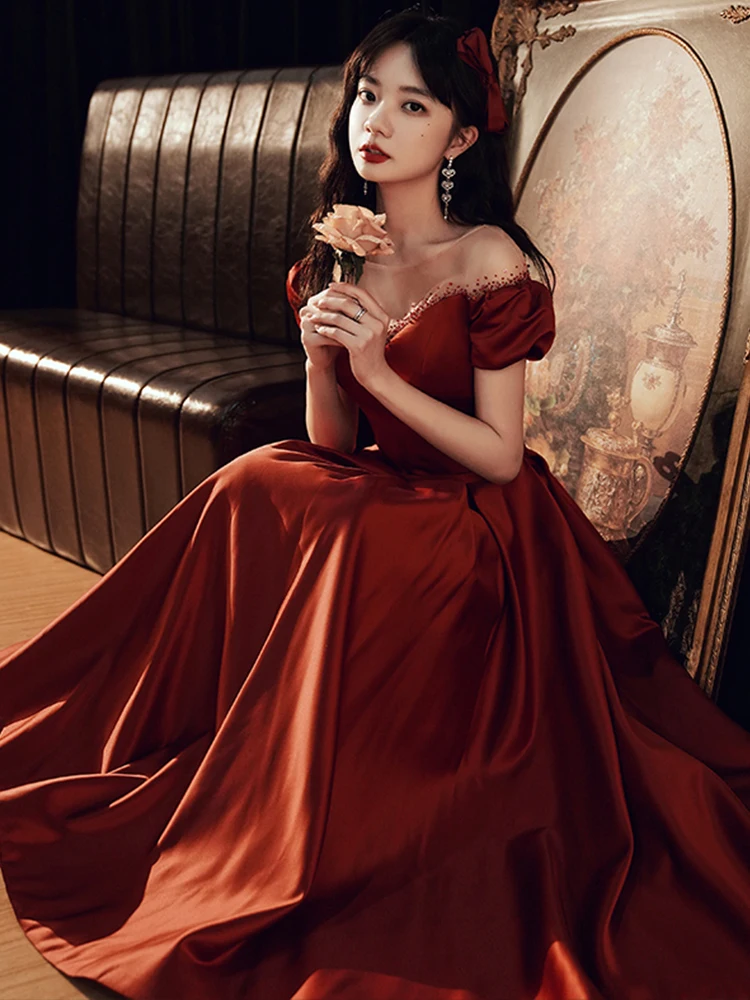 Red Satin One-oulder Wedding Dr Ele High-Waist A-Line Skirt ort Sve Formal Evening Gown for Engagement And Brid...
Red Satin One-oulder Wedding Dr Ele High-Waist A-Line Skirt ort Sve Formal Evening Gown for Engagement And Brid...
