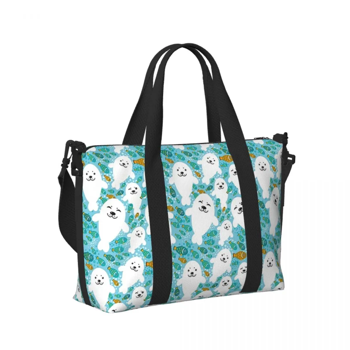 Kawaii Cute Seal And Fish In Water Beach Travel Bag Large Capacity Tote Bags for Gym Sport Women Shopping Duffle Shoulder Bag
Kawaii Cute Seal And Fish In Water Beach Travel Bag Large Capacity Tote Bags for Gym Sport Women Shopping Duffle Shoulder Bag