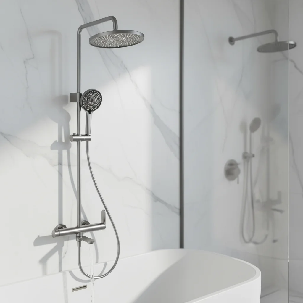 Gunmetal Bath Shower System with Tub Spout Wall Mounted Rainfall Shower Set with Handheld 304 Stainless Steel Bathtub Faucet
Gunmetal Bath Shower System with Tub Spout Wall Mounted Rainfall Shower Set with Handheld 304 Stainless Steel Bathtub Faucet