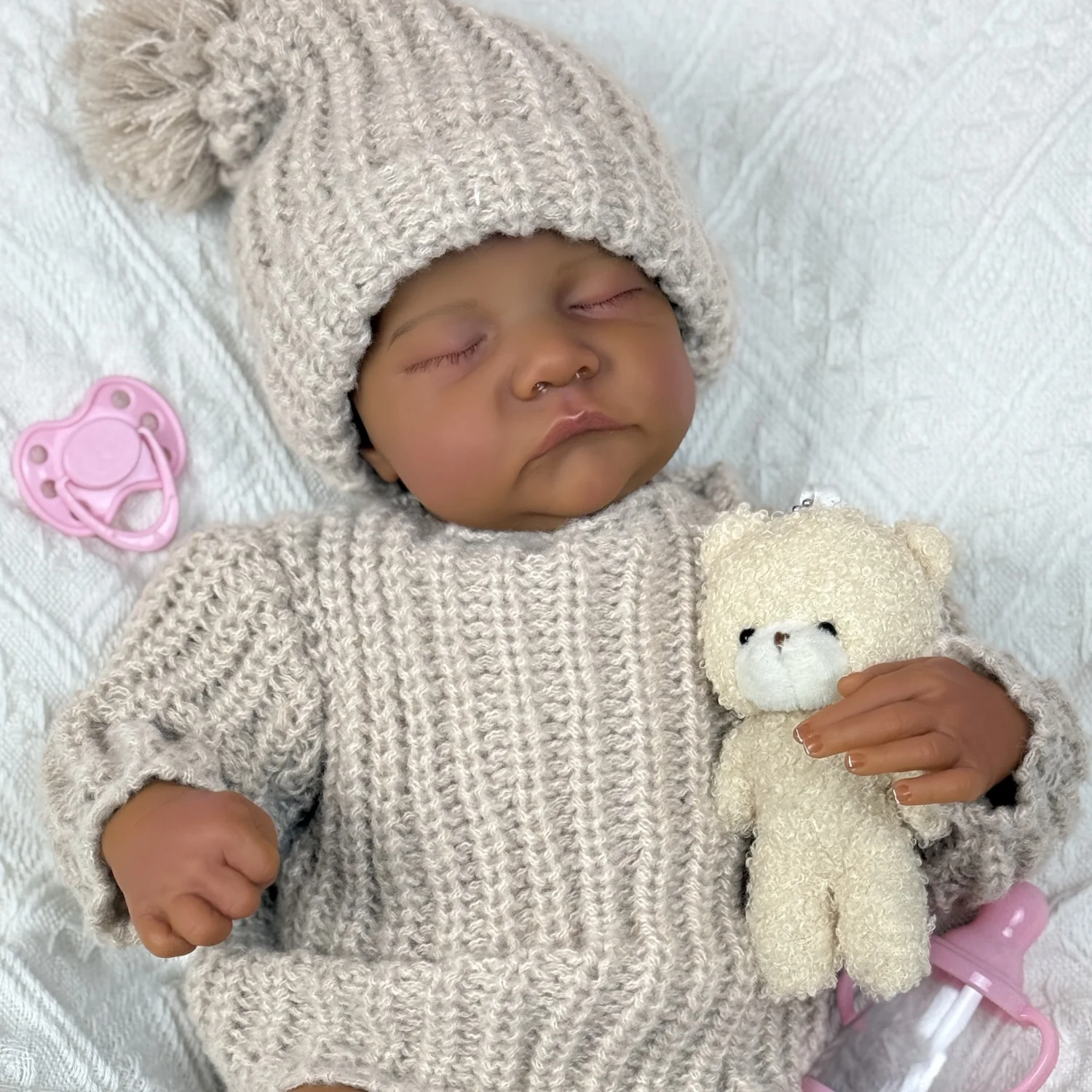 BZDOLL 19 Inch Black Brown Skin Asleep Reborn Baby Doll Toy Cloth Body/ Vinyl Body Doll Kid Birthday Gift Play House Bedtime Toy
BZDOLL 19 Inch Black Brown Skin Asleep Reborn Baby Doll Toy Cloth Body/ Vinyl Body Doll Kid Birthday Gift Play House Bedtime Toy