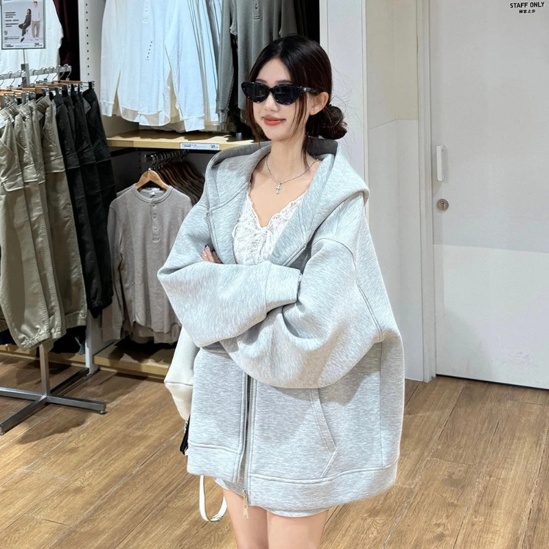 Floral Gray Velvet Thickened Hooded Sweatshirt for Women Casual Loose Lazy Style Zipper Cardigan Top Jacket
Floral Gray Velvet Thickened Hooded Sweatshirt for Women Casual Loose Lazy Style Zipper Cardigan Top Jacket
