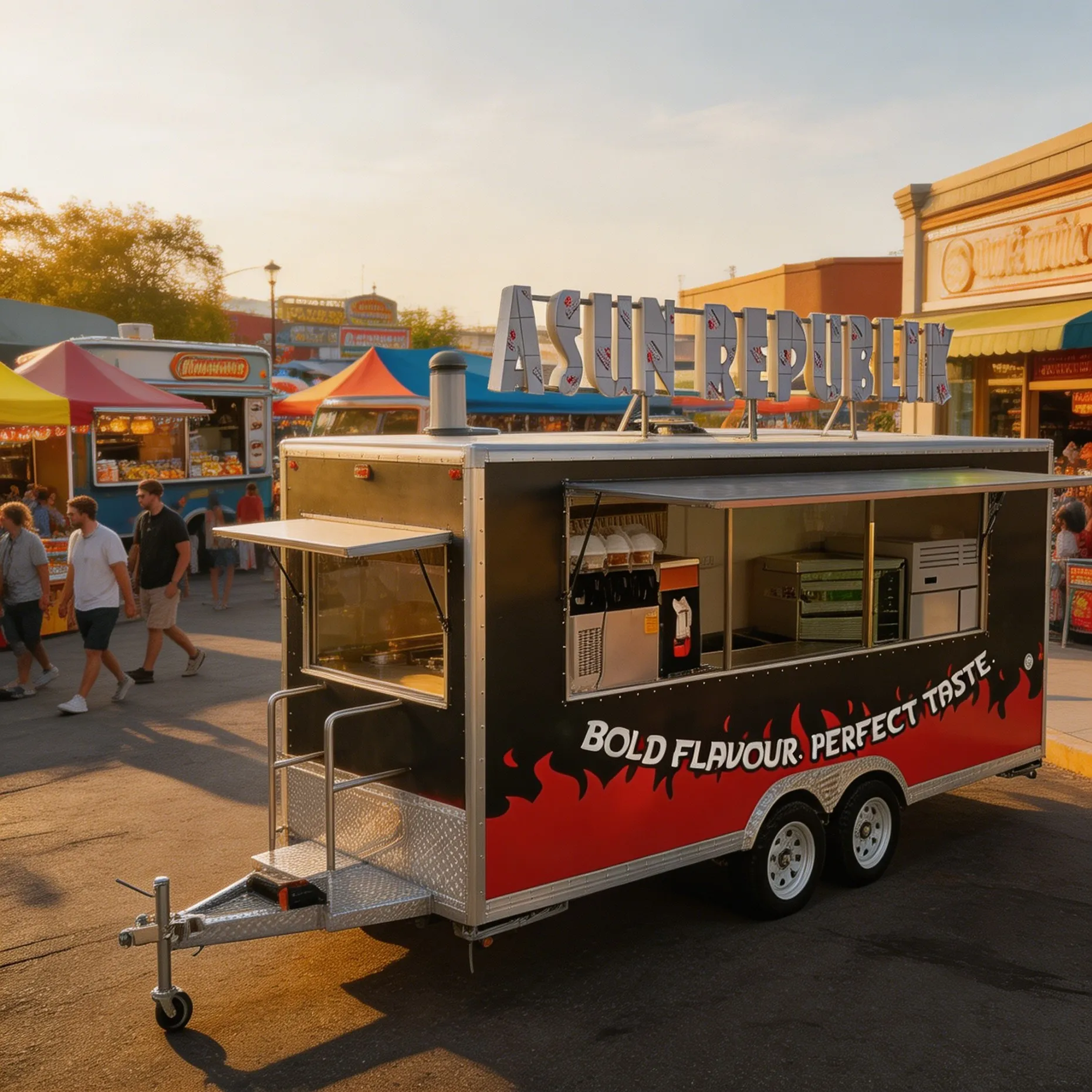 Commercial Multifunctional Stainless Steel Food Trailer for Coffee Bubble Tea Ice Cream - Fully Equipped Street Food Truck
Commercial Multifunctional Stainless Steel Food Trailer for Coffee Bubble Tea Ice Cream - Fully Equipped Street Food Truck