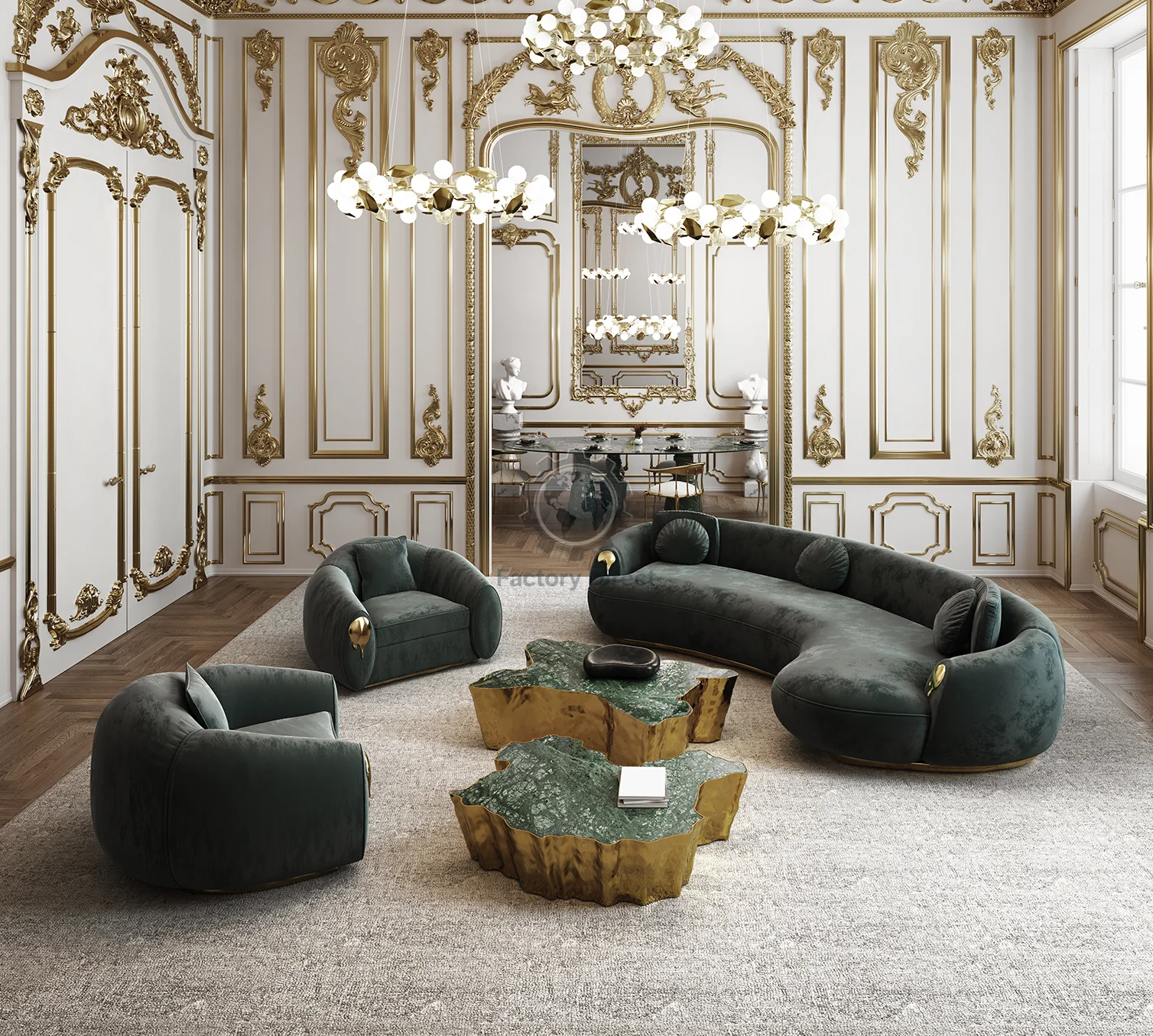High End Italian Luxury Brass Base Couch Living Room Sofa Furniture Customized Modern Curved Nubuck Fabric Sofa Set
High End Italian Luxury Brass Base Couch Living Room Sofa Furniture Customized Modern Curved Nubuck Fabric Sofa Set