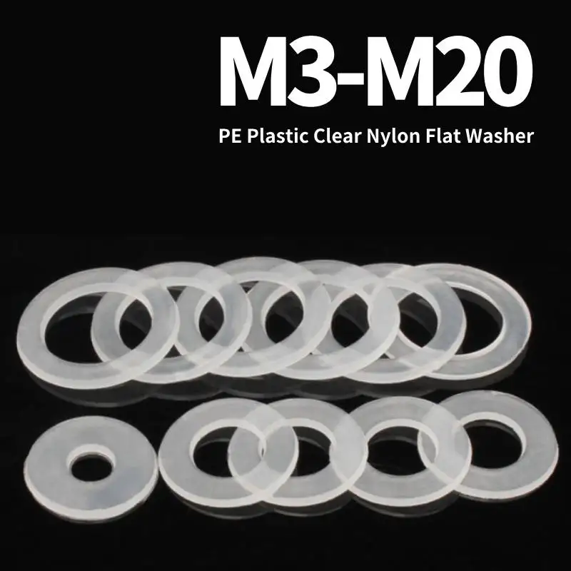 White Plastic Clear Nylon Flat Washer PE Insulation Spacer Seals Rings Flat Spacer M3 M4 M5 M6 M8 M10 M12 M14 M16 M18 M20
White Plastic Clear Nylon Flat Washer PE Insulation Spacer Seals Rings Flat Spacer M3 M4 M5 M6 M8 M10 M12 M14 M16 M18 M20