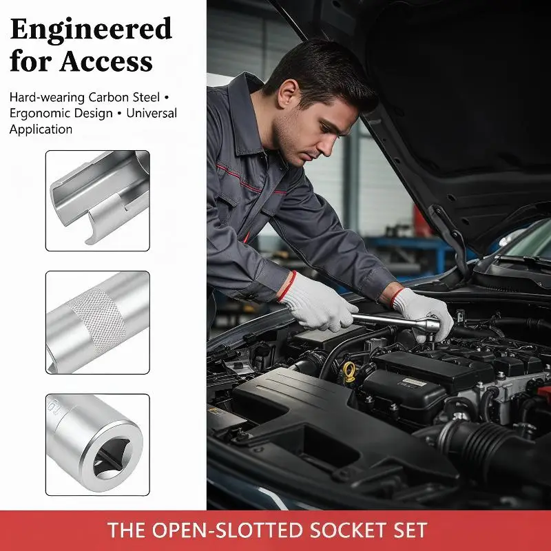 Automotive Oxygen Sensors Socket Kit 9Pcs Offset Wrench Remover 10-22mm Tools for Car Engine Mechanic Repair Use
Automotive Oxygen Sensors Socket Kit 9Pcs Offset Wrench Remover 10-22mm Tools for Car Engine Mechanic Repair Use