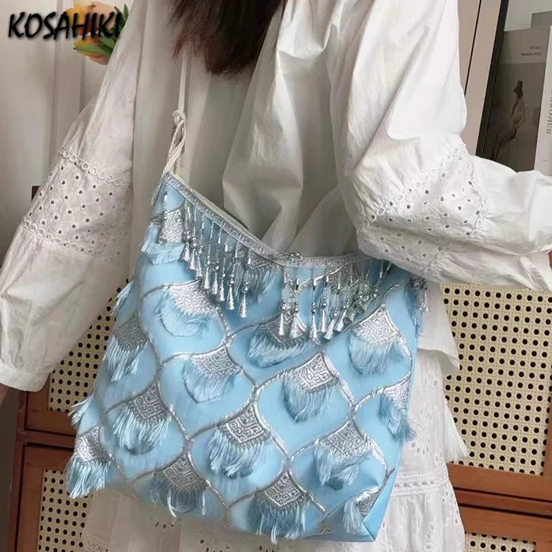 Luxury Design Chic Y2k Aesthetic Women's Handbags Vintage Fashion Fairy Tassel Shoulder Bag Harajuku Streetwear Crossbody Bags
Luxury Design Chic Y2k Aesthetic Women's Handbags Vintage Fashion Fairy Tassel Shoulder Bag Harajuku Streetwear Crossbody Bags
