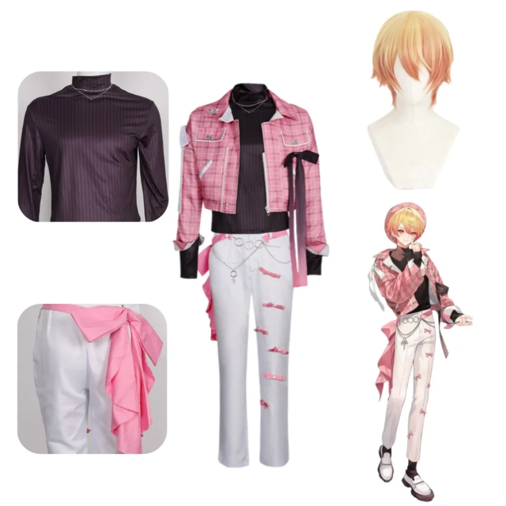 Tenma Tsukasa Cosplay Costume Sakura Pink Coat with Bow Wig Adult Men Halloween Comic Con Carnival Stage Performance Outfit
Tenma Tsukasa Cosplay Costume Sakura Pink Coat with Bow Wig Adult Men Halloween Comic Con Carnival Stage Performance Outfit