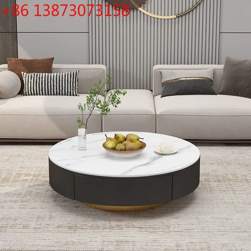 Italian light luxury modern round rock slab living room household small apartment simple coffee table
Italian light luxury modern round rock slab living room household small apartment simple coffee table