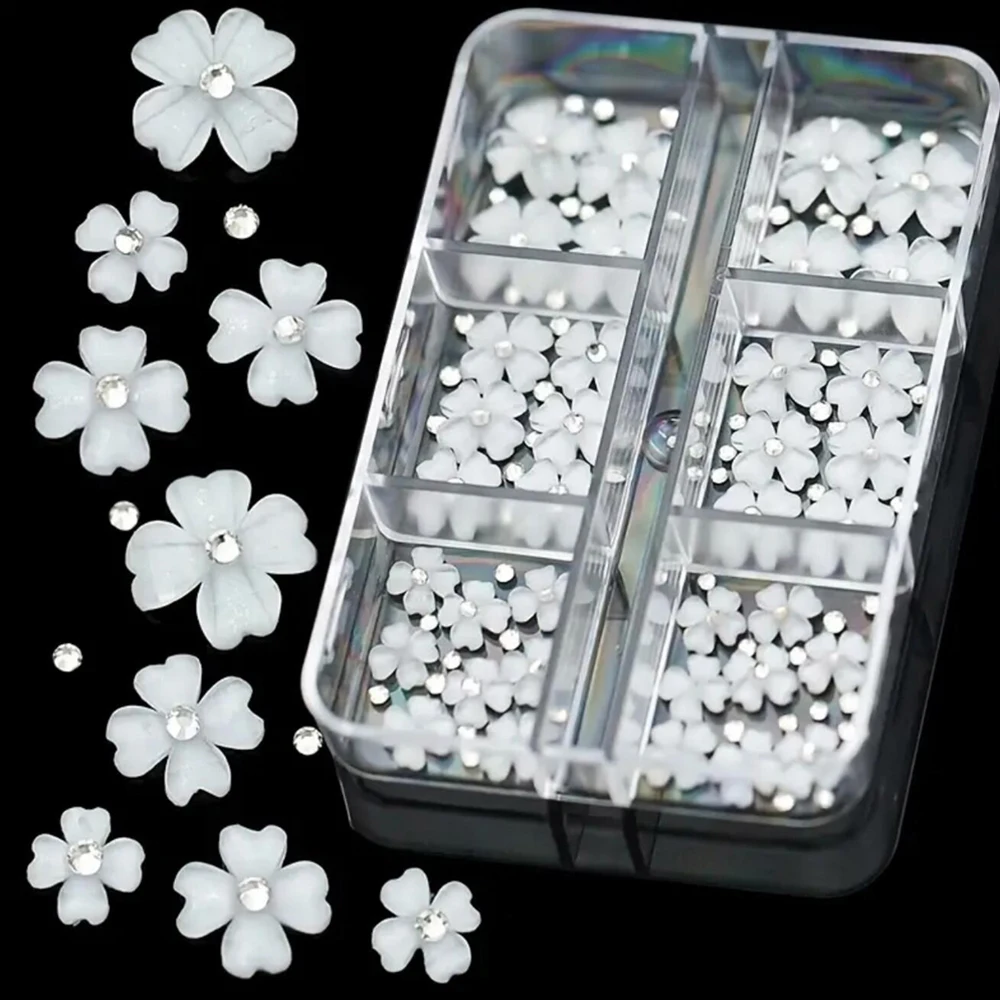 6 Grids Mix 3D Four-leaf Flowers Rhinestones Nail Charms 6/8/10mm Ice Transparent Resin Petals 50PCS Manicure Decals Accessories
6 Grids Mix 3D Four-leaf Flowers Rhinestones Nail Charms 6/8/10mm Ice Transparent Resin Petals 50PCS Manicure Decals Accessories