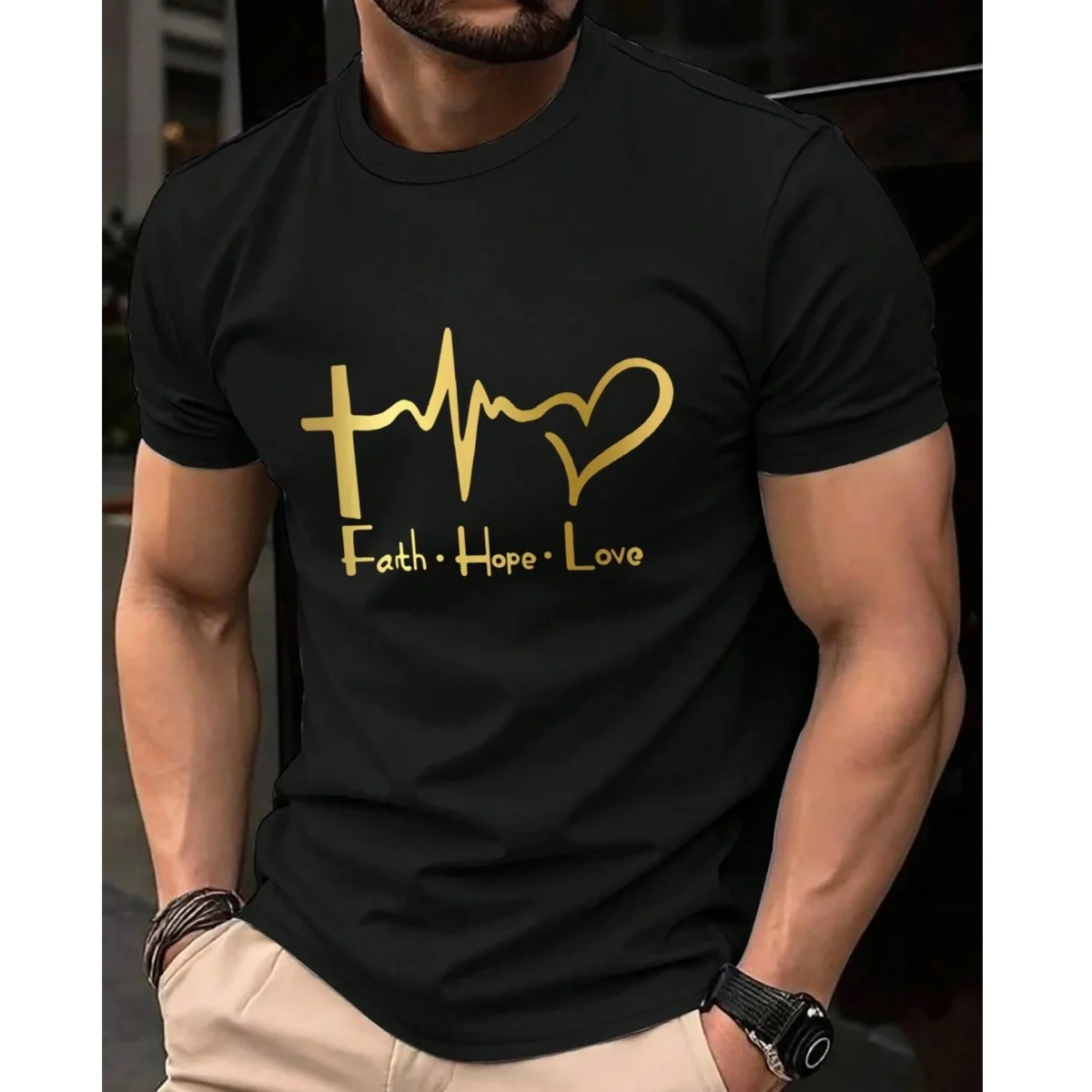 Fashion FAITH HOPE LOVE Letter Printed Men's Short Sleeve T-shirt Summer Casual Loose Oversize Sports O-Neck Tops Street Clothes
Fashion FAITH HOPE LOVE Letter Printed Men's Short Sleeve T-shirt Summer Casual Loose Oversize Sports O-Neck Tops Street Clothes
