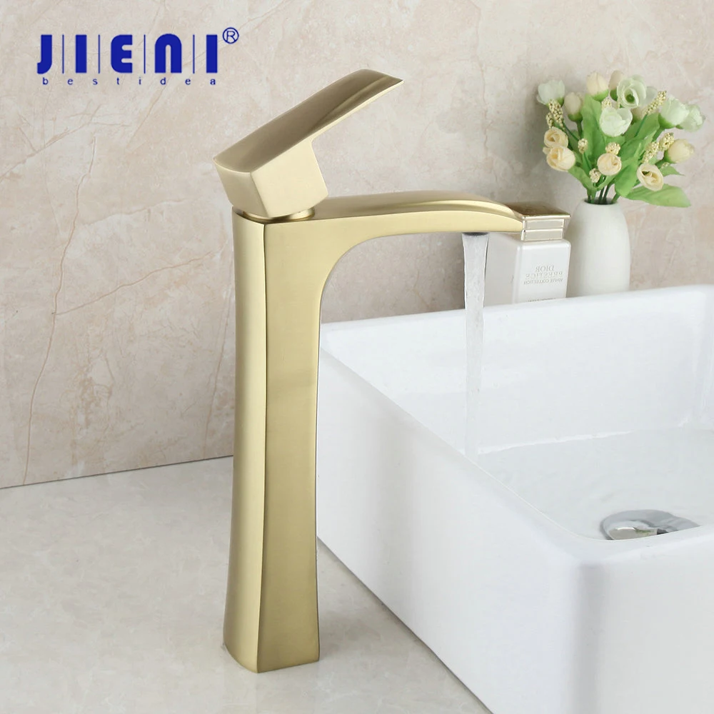JIENI Luxury Brushed Golden Bathroom Basin Faucet Brass Deck Mounted WashBasin Sink Faucets Hot Cold Water Mixer Tap
JIENI Luxury Brushed Golden Bathroom Basin Faucet Brass Deck Mounted WashBasin Sink Faucets Hot Cold Water Mixer Tap