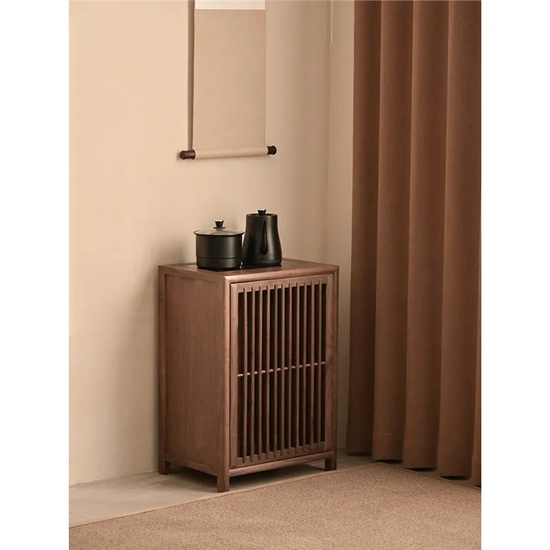 North American black walnut tea side few sofa side cabinet Chinese tea cabinet kettle integrated living room against
North American black walnut tea side few sofa side cabinet Chinese tea cabinet kettle integrated living room against