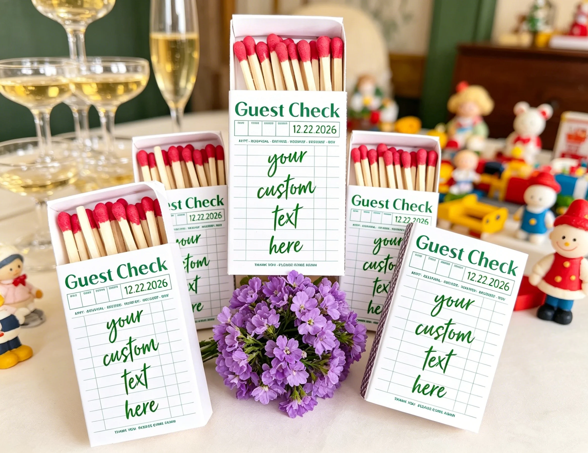 Personalized Guest Check Wedding Matchboxes | Retro Diner Custom Text Matchbox Favors, Unique Bridal Shower & Rehearsal Dinner
Personalized Guest Check Wedding Matchboxes | Retro Diner Custom Text Matchbox Favors, Unique Bridal Shower & Rehearsal Dinner