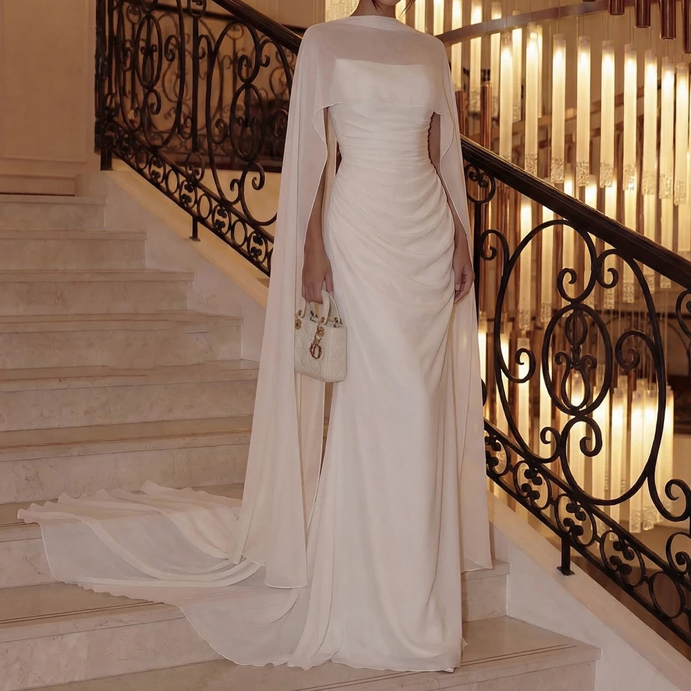 Women's Mermaid Evening Dresses Floor-length Strapless Sleeveless Prom Gown Fashion Stole Simple Draped Casual Customized Gowns
Women's Mermaid Evening Dresses Floor-length Strapless Sleeveless Prom Gown Fashion Stole Simple Draped Casual Customized Gowns