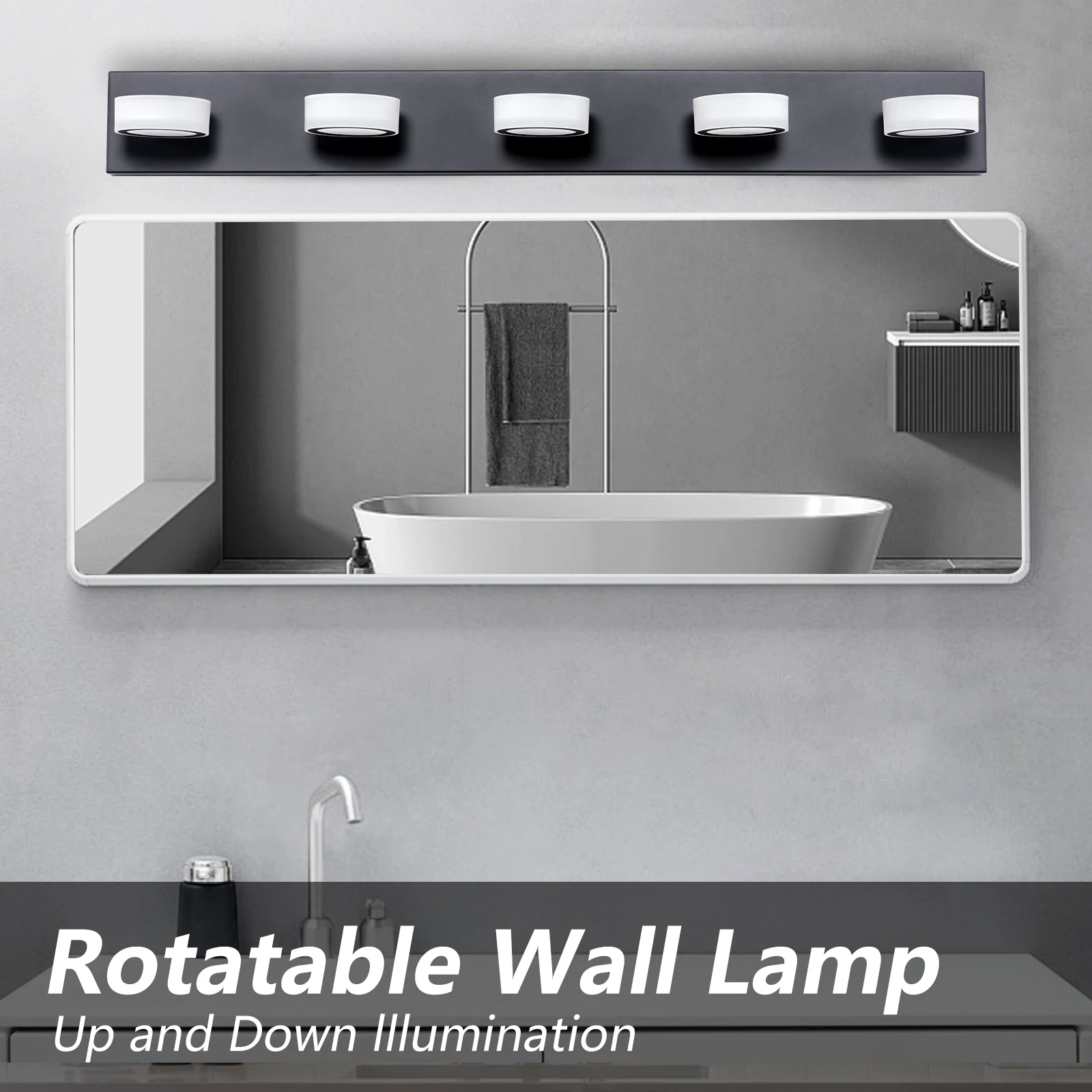 LED Vanity Light modern black 5-light dressing table lamp, bathroom mirror wall lamp, Wall Mounted Decorative Lighting Fixture
LED Vanity Light modern black 5-light dressing table lamp, bathroom mirror wall lamp, Wall Mounted Decorative Lighting Fixture