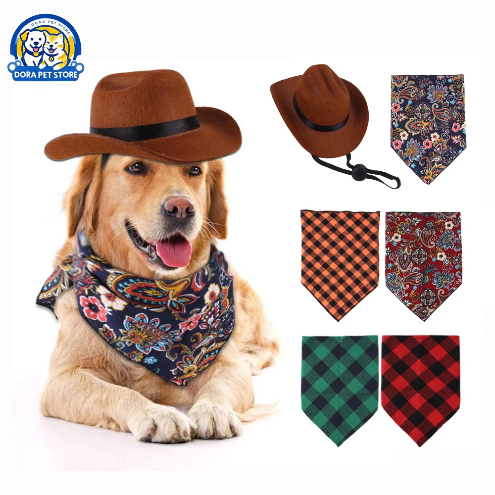 Pet Hat Set Vintage Triangle Wipes Pet Accessories Cat Dog Western Cowboy Hat 
Pet Hat Set Vintage Triangle Wipes Pet Accessories Cat Dog Western Cowboy Hat