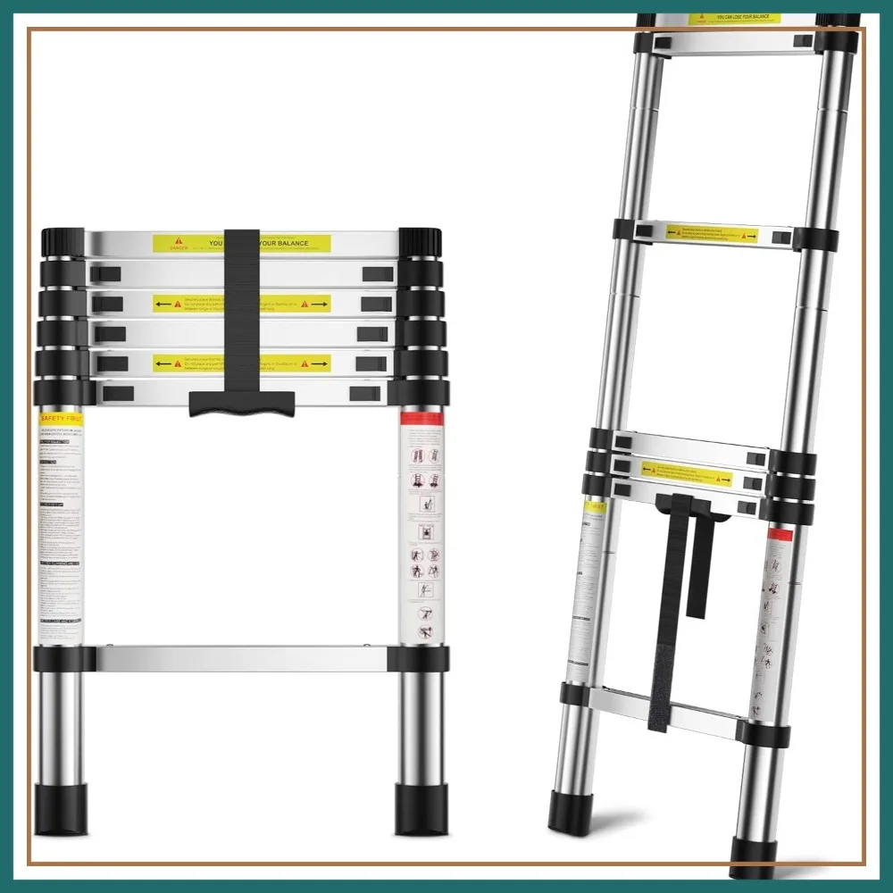 6.6 FT Telescoping Ladder, Aluminum Extension Ladder, Lightweight Collapsible Ladder for Home, RV, Attic, 330 lbs Capacity
6.6 FT Telescoping Ladder, Aluminum Extension Ladder, Lightweight Collapsible Ladder for Home, RV, Attic, 330 lbs Capacity