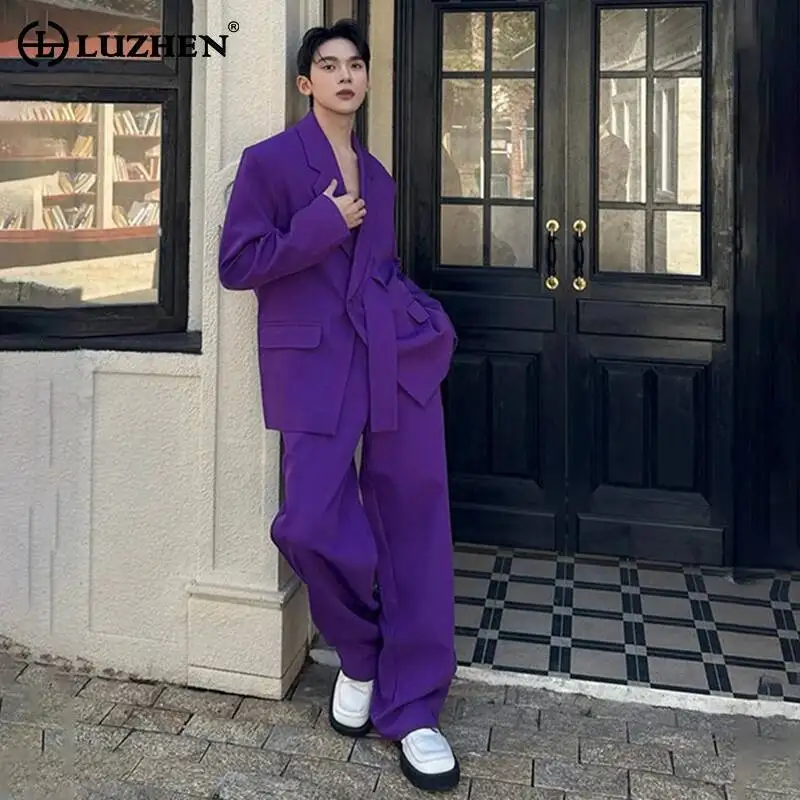 LUZHEN 2026 New Solid Color Elegant Two-piece Sets Men Fashion French Style Ribbon Decorate Blazer Coat Straight Trousers JY6730
LUZHEN 2026 New Solid Color Elegant Two-piece Sets Men Fashion French Style Ribbon Decorate Blazer Coat Straight Trousers JY6730
