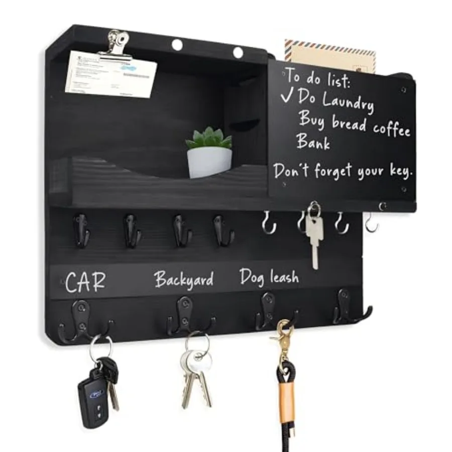 Key Holder for Wall Mount with Shelf and Mail Organizer, Key and Mail Holder with 16 Hooks, Farmhouse Entryway Organizer, Home
Key Holder for Wall Mount with Shelf and Mail Organizer, Key and Mail Holder with 16 Hooks, Farmhouse Entryway Organizer, Home