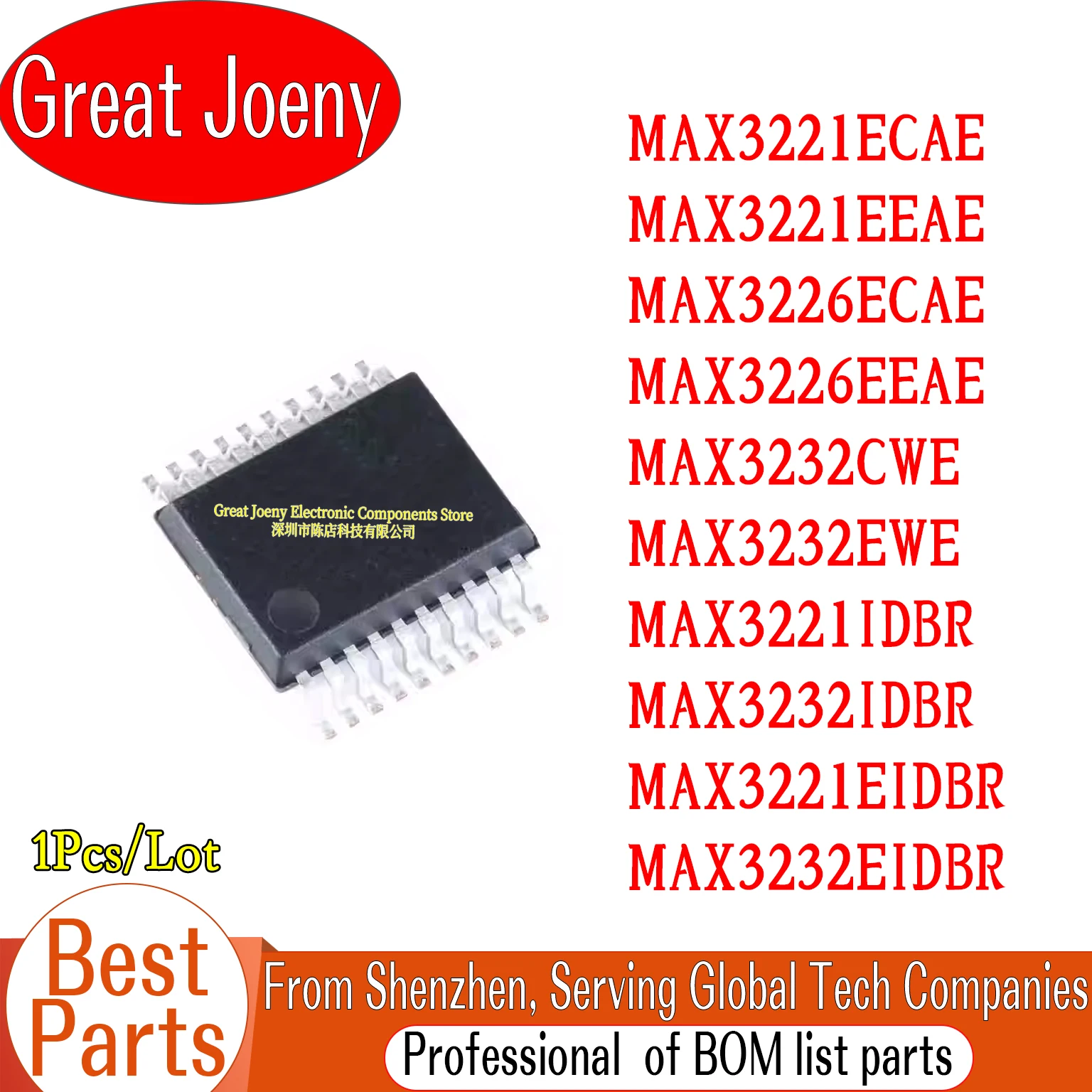 MAX3221ECAE MAX3221EEAE MAX3226ECAE MAX3226EEAE MAX3232CWE MAX3232EWE MAX3221IDBR MAX3232IDBR MAX3221EIDBR MAX3232EIDBR Chipset
MAX3221ECAE MAX3221EEAE MAX3226ECAE MAX3226EEAE MAX3232CWE MAX3232EWE MAX3221IDBR MAX3232IDBR MAX3221EIDBR MAX3232EIDBR Chipset