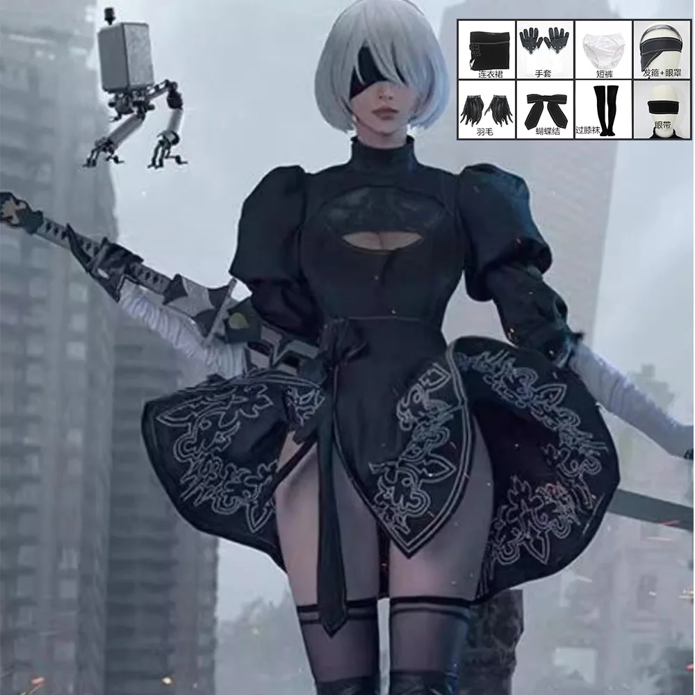 8PCS Nier Automata Cosplay Costume Yorha 2B sexy Outfit Games Suit Women Role Play Costumes Girls Halloween Party Fancy Dress
8PCS Nier Automata Cosplay Costume Yorha 2B sexy Outfit Games Suit Women Role Play Costumes Girls Halloween Party Fancy Dress