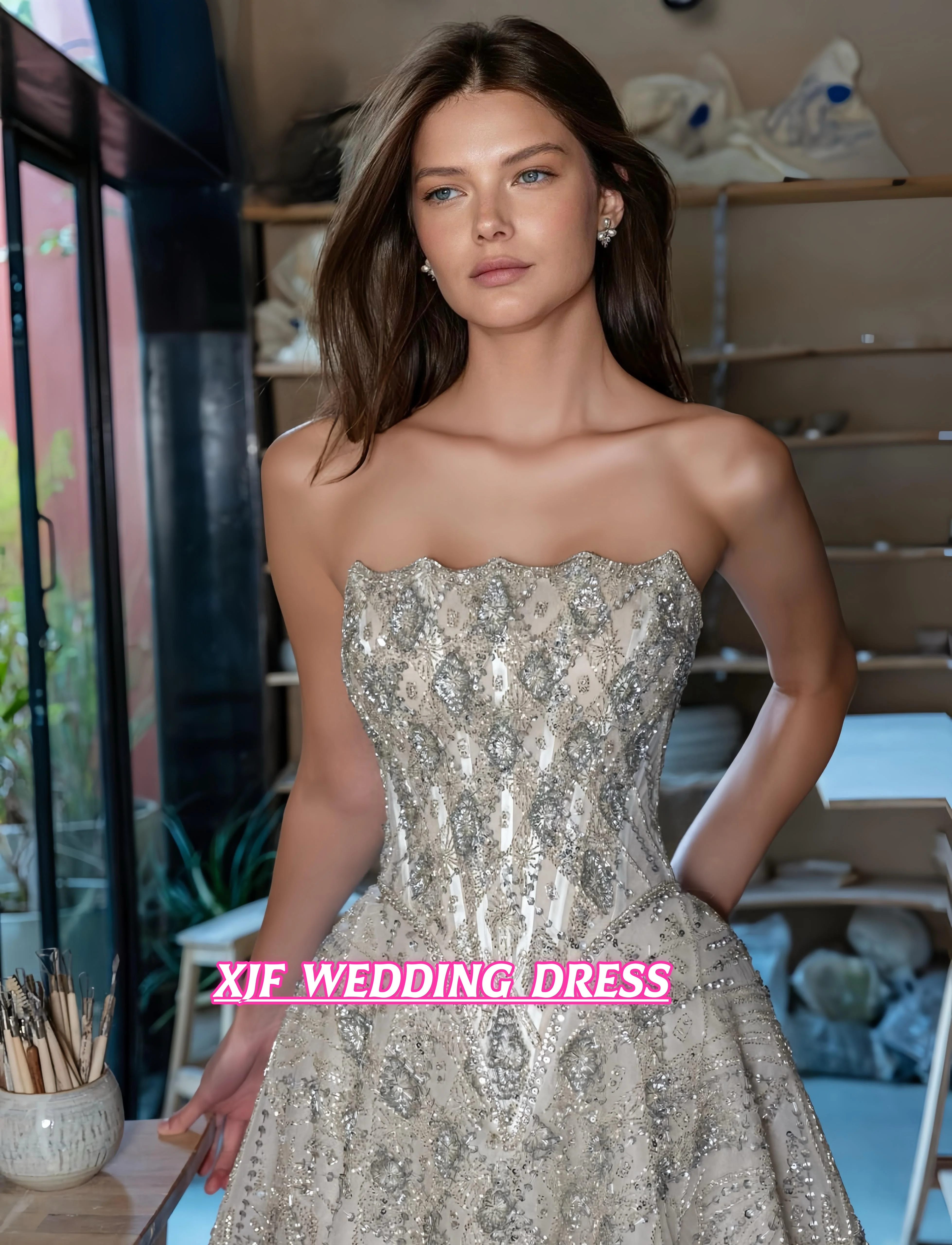 Индивидуальный пошив свадебного платья без бретелек и рукавов, фасон А-силуэт, великолепное свадебное платье, vestidos de novia
Индивидуальный пошив свадебного платья без бретелек и рукавов, фасон А-силуэт, великолепное свадебное платье, vestidos de novia