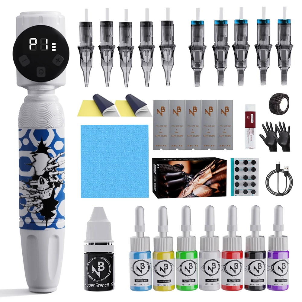 Комплект беспроводной ручки для татуировки, беспроводная тату-машинка, включает 10 игл для татуировки и 2 одноразовых чашки с чернилами для татуировки, держатель ручки для тату-ручки, переводная бумага и другие принадлежности для татуировок, подходят для
Комплект беспроводной ручки для татуировки, беспроводная тату-машинка, включает 10 игл для татуировки и 2 одноразовых чашки с чернилами для татуировки, держатель ручки для тату-ручки, переводная бумага и другие принадлежности для татуировок, подходят для