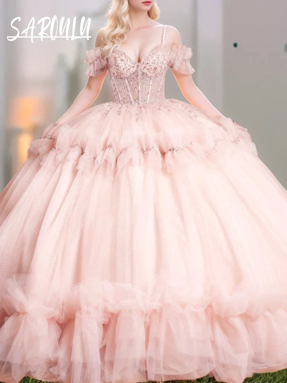Pink Fairytale Dazzling Quinceanera Dress Customized Classy Pleated Off Shoulder Princess Ball Gown Beaded Gorgeous Evening Wear
Pink Fairytale Dazzling Quinceanera Dress Customized Classy Pleated Off Shoulder Princess Ball Gown Beaded Gorgeous Evening Wear