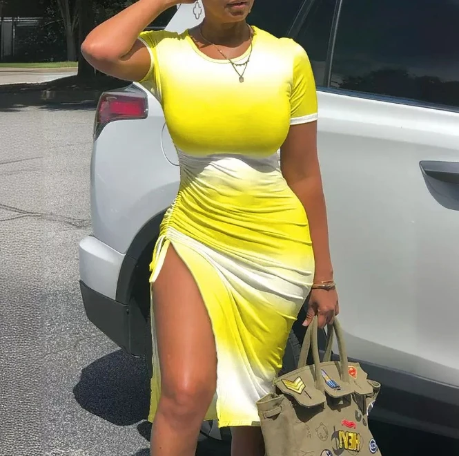 Summer New Fashion Print Gradient Drawstring Dress 2024 Drawstring Half Split Pleated Sexy Tight Dresses for Women
Summer New Fashion Print Gradient Drawstring Dress 2024 Drawstring Half Split Pleated Sexy Tight Dresses for Women