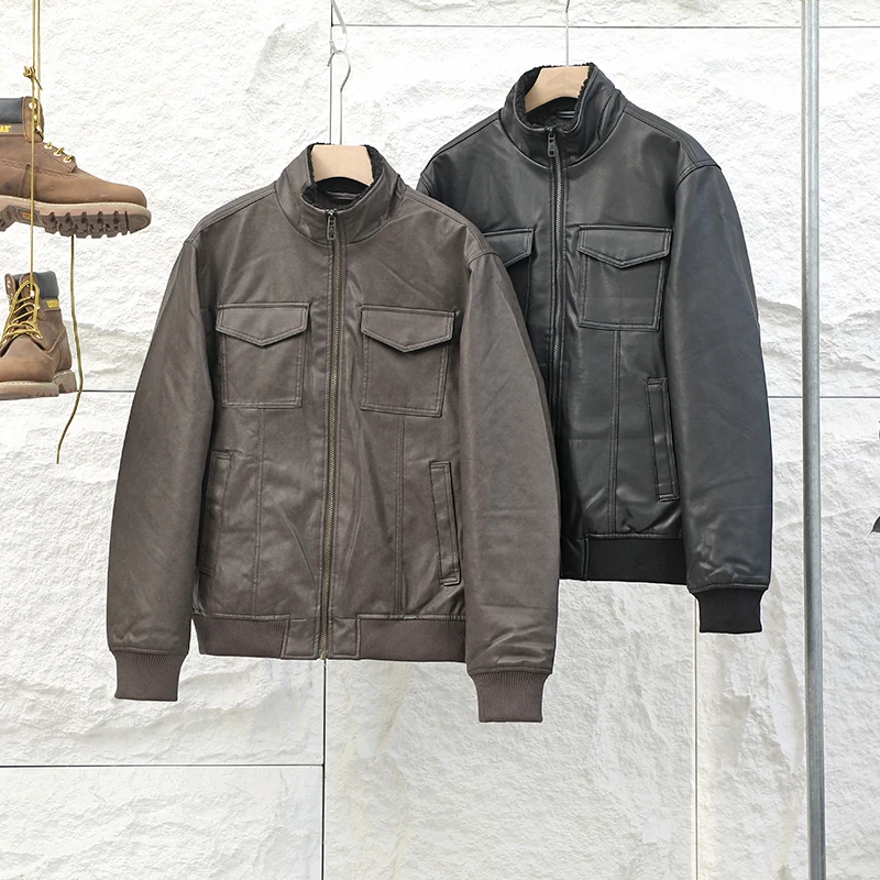 New York Hard Man 225 Magnesium Gold PU Leather Jaet Men's Warmth Waed Resistant to Tear Autumn Winter High End Leather Coat
New York Hard Man 225 Magnesium Gold PU Leather Jaet Men's Warmth Waed Resistant to Tear Autumn Winter High End Leather Coat