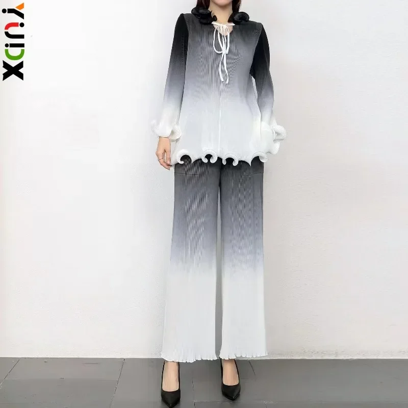 YUDX Miyake Gradient 2 Piece Set Drawstring Collar Design Pleated Fashion Fishbone Lace Fashion Casual Women's Set 2023 Fall New
YUDX Miyake Gradient 2 Piece Set Drawstring Collar Design Pleated Fashion Fishbone Lace Fashion Casual Women's Set 2023 Fall New