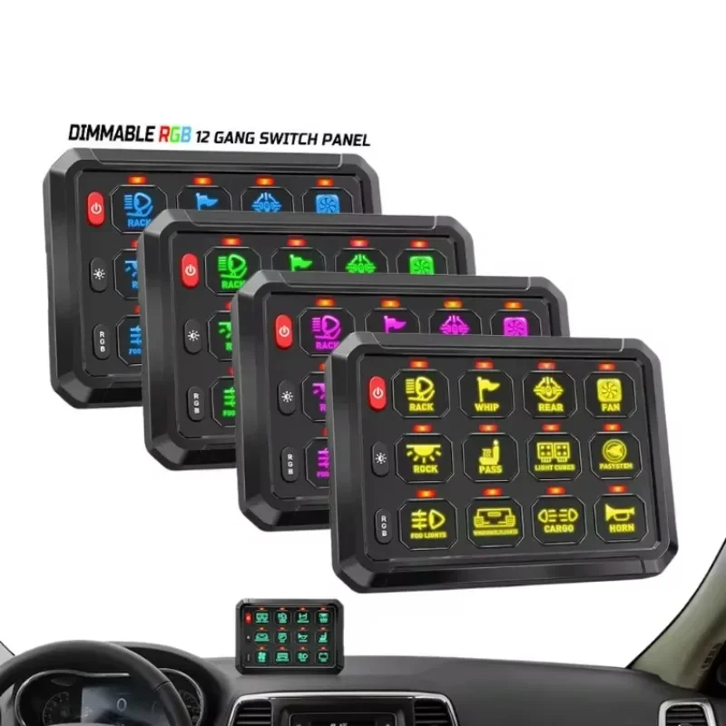 New New RGB 12 Gang Switch Panel Switch Pod Momentary Strobe Circuit Control Box
New New RGB 12 Gang Switch Panel Switch Pod Momentary Strobe Circuit Control Box