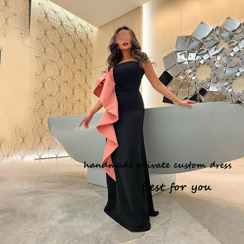 Black Mermaid Evening Dresses One Shoulder Ruched Satin Arabian Dubai Formal Prom Dress Floor Length Party Gowns
Black Mermaid Evening Dresses One Shoulder Ruched Satin Arabian Dubai Formal Prom Dress Floor Length Party Gowns