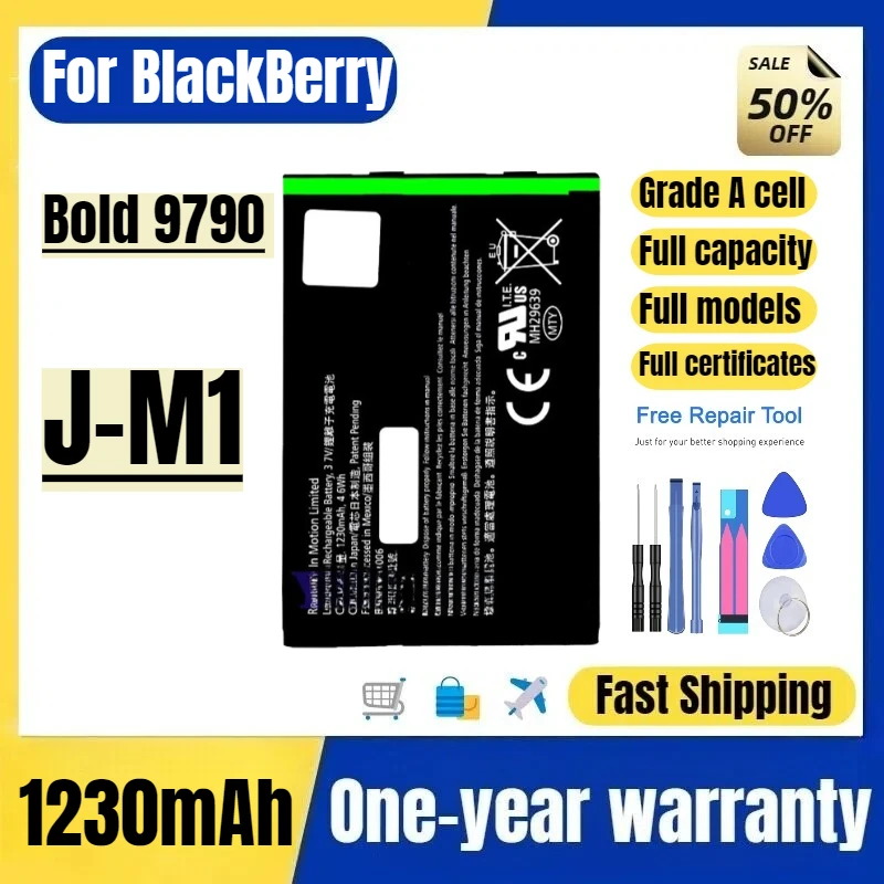 J-M1 for BlackBerry Bold 9790 Mobile Phone Battery High Quality High Capacity Battery Replacement Bateria with Tools
J-M1 for BlackBerry Bold 9790 Mobile Phone Battery High Quality High Capacity Battery Replacement Bateria with Tools