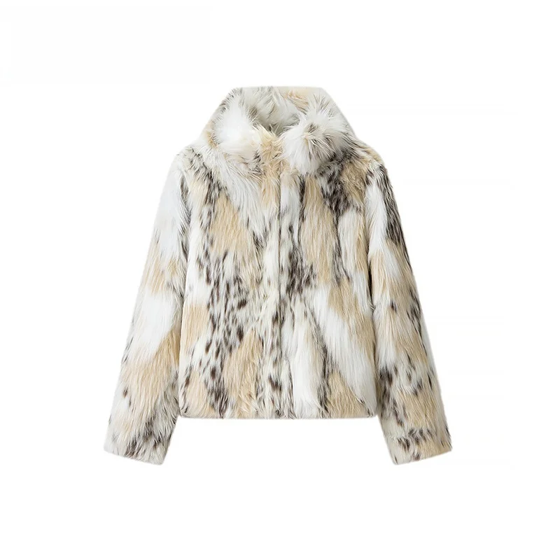 Fashionable Long Sleeve Faux Fur Coat Women's Loose round Neck Mouton Jacket Warm Knot Detail European Style
Fashionable Long Sleeve Faux Fur Coat Women's Loose round Neck Mouton Jacket Warm Knot Detail European Style