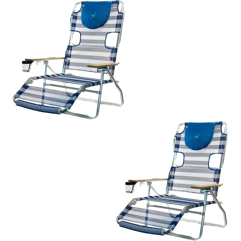 Lightweight 3-Position Reclining Beach Chair, Striped, 2-Pack Comfort
Lightweight 3-Position Reclining Beach Chair, Striped, 2-Pack Comfort