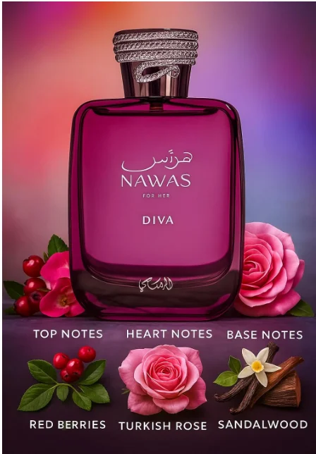 Hawas Diva Eau de Parfum для женщин, стойкий аромат без спирта с нотами лайма, мяты и ощущением прохлады.
Hawas Diva Eau de Parfum для женщин, стойкий аромат без спирта с нотами лайма, мяты и ощущением прохлады.