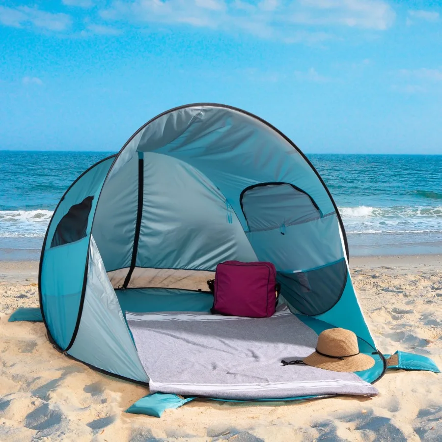 Pop-up Beach Tent - Fits 2-3 People, Sun Shelter with UV Protection, Ventilation, Water and Wind Resistant, Camping Canopy, Blu
Pop-up Beach Tent - Fits 2-3 People, Sun Shelter with UV Protection, Ventilation, Water and Wind Resistant, Camping Canopy, Blu
