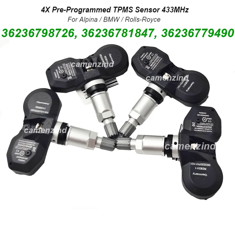4PCS 36236798726 TPMS 433MHz Tire Pressure Sensor 36236779490 36236771034 TPM109A 974079 For BMW 128i 135i 328i 335i 525i 528i
4PCS 36236798726 TPMS 433MHz Tire Pressure Sensor 36236779490 36236771034 TPM109A 974079 For BMW 128i 135i 328i 335i 525i 528i