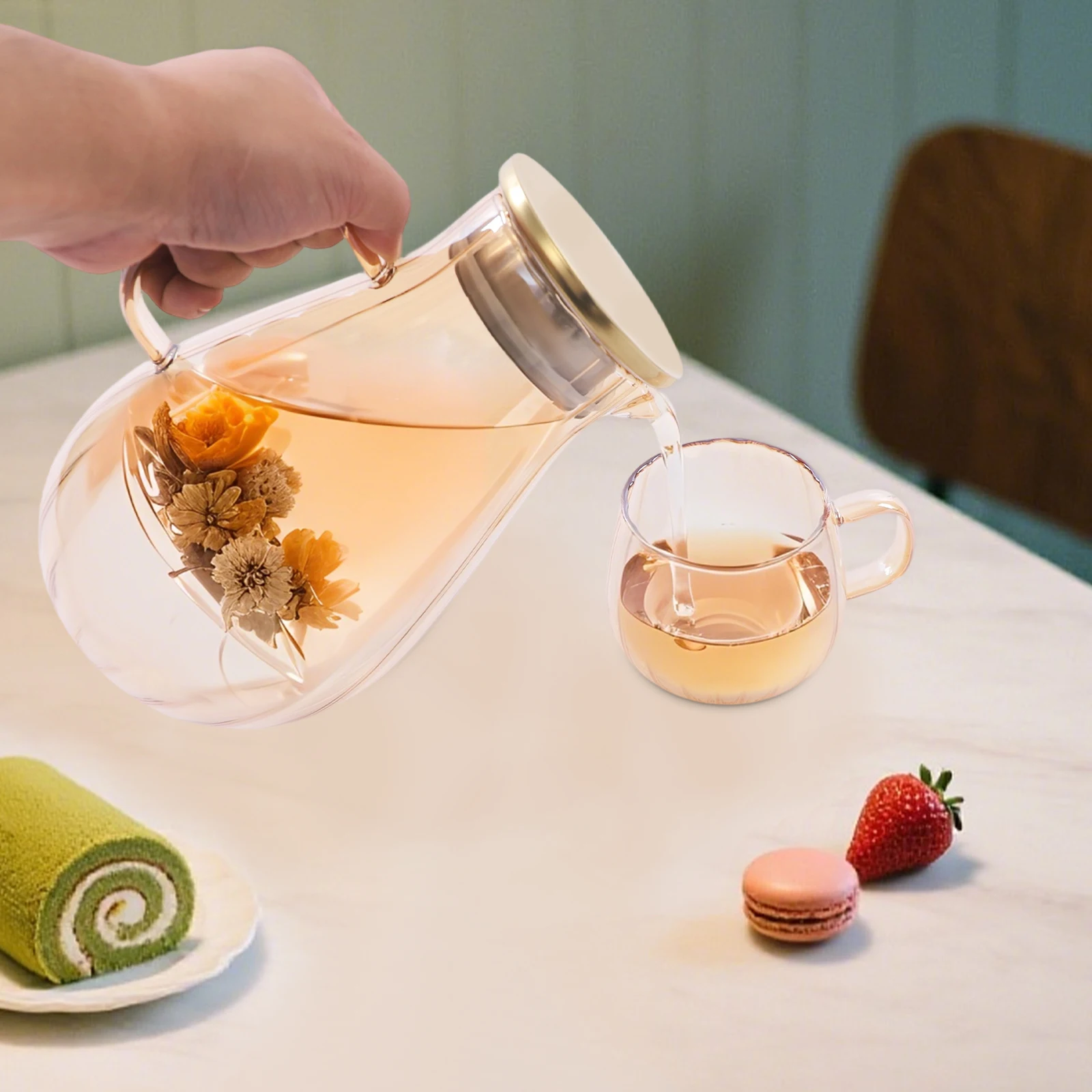 Набор из боросиликатного стекла: кувшин для воды с 4 стаканами и 1 подставкой для холодной и горячей воды, для кухни, гостиной, столовой
Набор из боросиликатного стекла: кувшин для воды с 4 стаканами и 1 подставкой для холодной и горячей воды, для кухни, гостиной, столовой