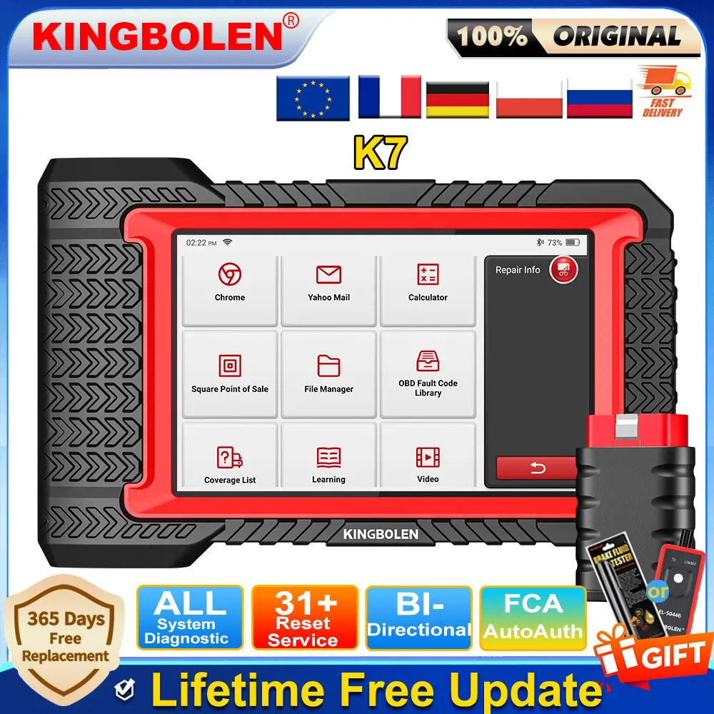 KINGBOLEN K7 Full System Diagnostic Tool Auto OBD2 Scanner 31 Resets IMMO ECU Coding lifetime free upgrade pk Thinkscan Max 2
KINGBOLEN K7 Full System Diagnostic Tool Auto OBD2 Scanner 31 Resets IMMO ECU Coding lifetime free upgrade pk Thinkscan Max 2