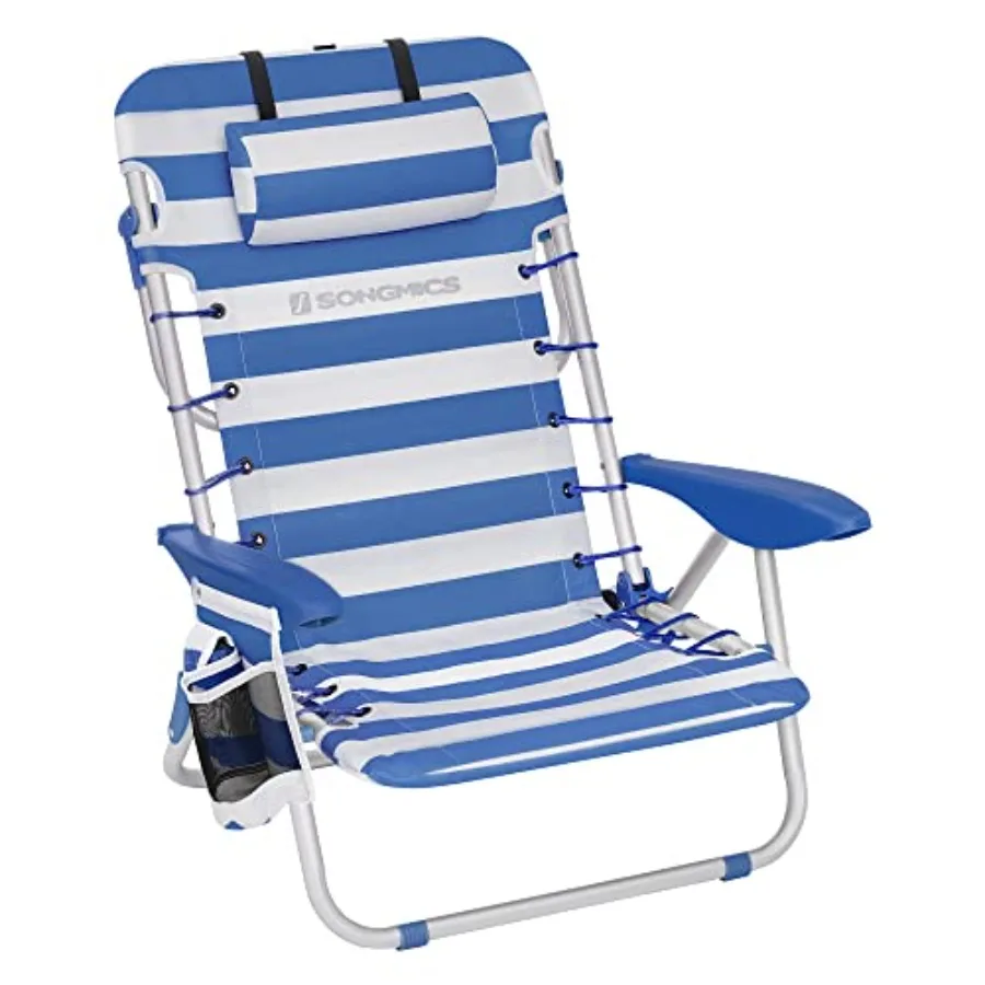 Portable Backpack Beach Chair Blue White 331 lb Capacity 4 Angles Adjustable Backrest 2 Side Pockets Towel Bar
Portable Backpack Beach Chair Blue White 331 lb Capacity 4 Angles Adjustable Backrest 2 Side Pockets Towel Bar