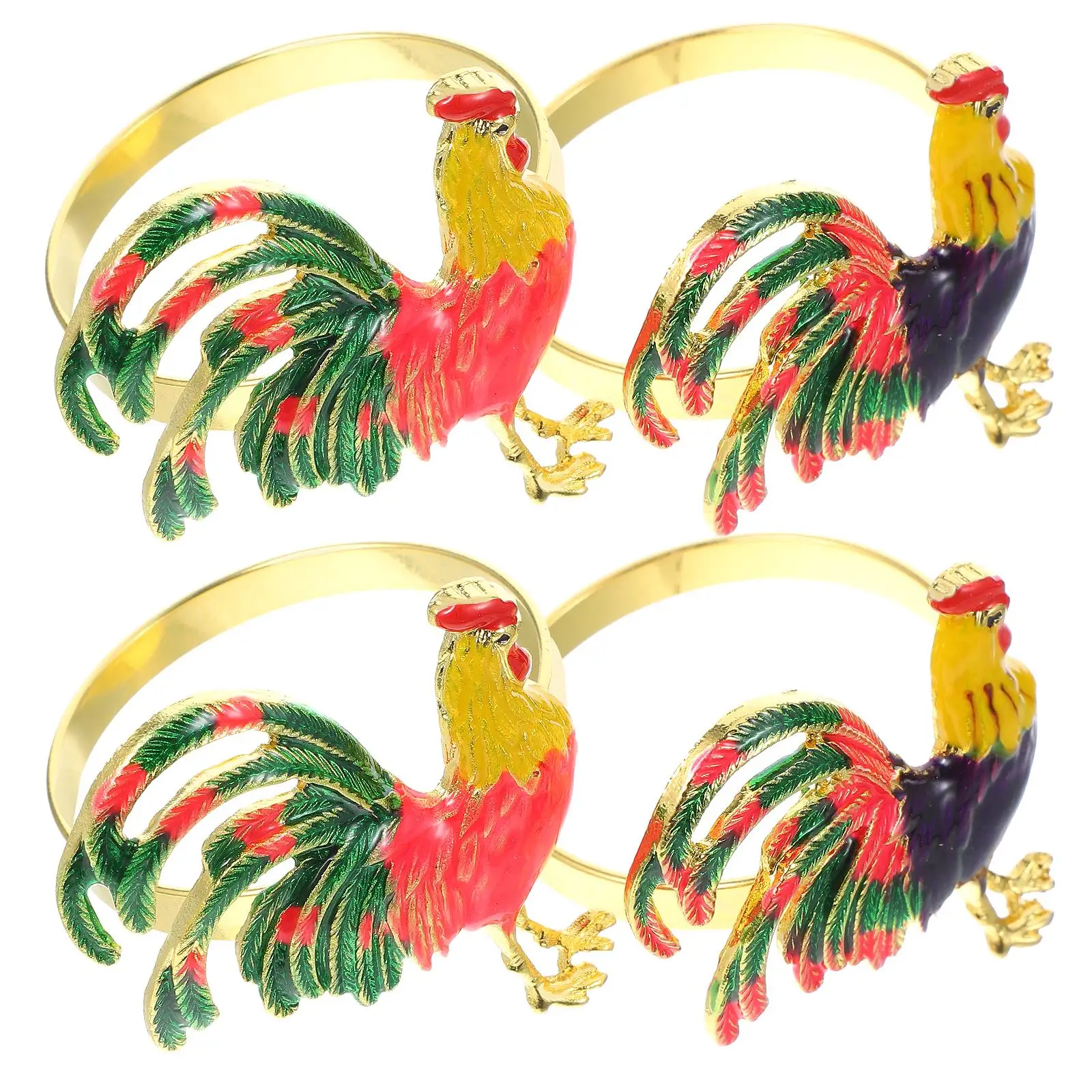 4Pcs Rooster Napkin Rings Sturdy Alloy Decorative Serviette Buckles for Hotel Party Banquet Table Cloth Wedding
4Pcs Rooster Napkin Rings Sturdy Alloy Decorative Serviette Buckles for Hotel Party Banquet Table Cloth Wedding