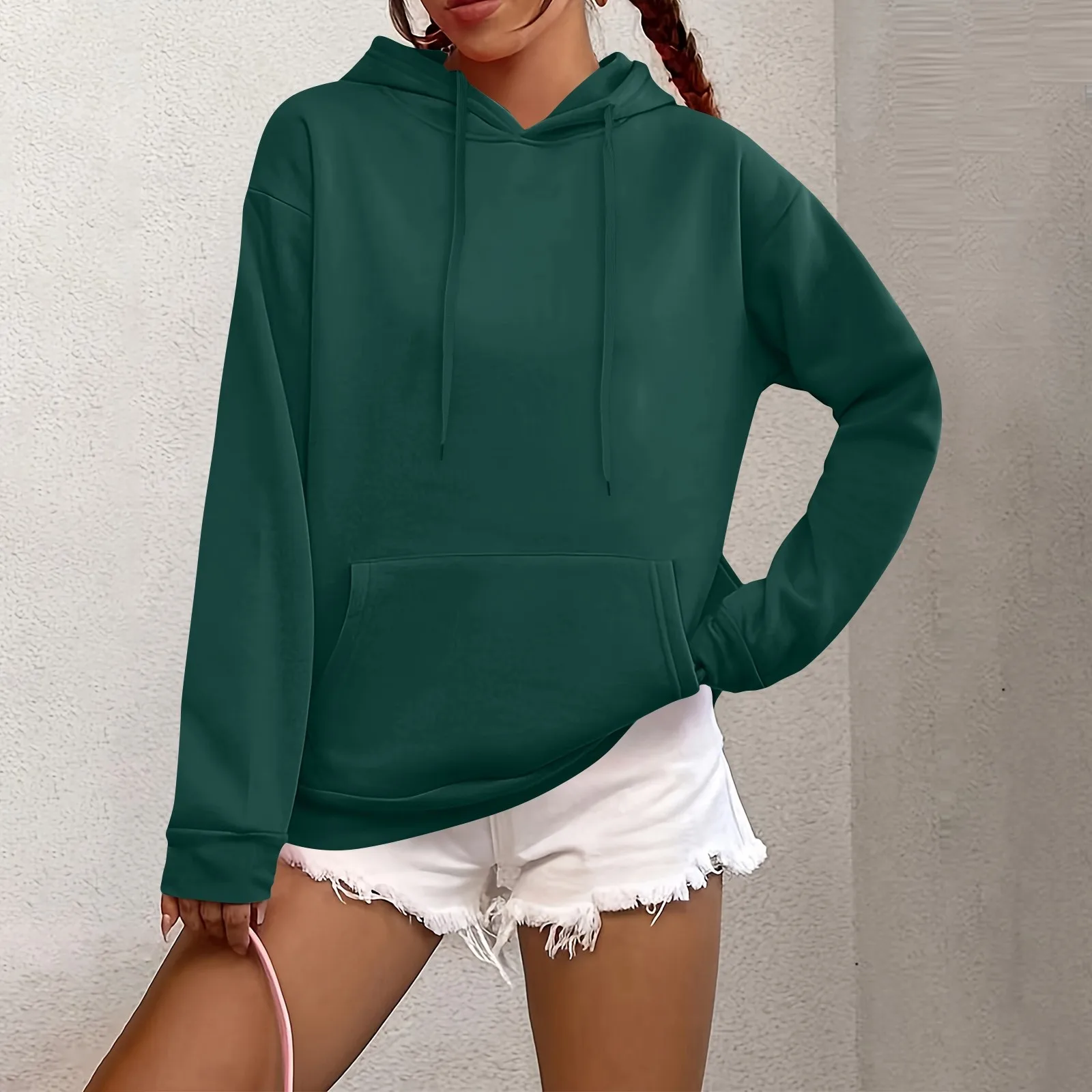 Solid Color Casual Hoodie For Female Pocket Sweatshirts All-match Street Clothes Womens Fleece Unisex Pullovers New
Solid Color Casual Hoodie For Female Pocket Sweatshirts All-match Street Clothes Womens Fleece Unisex Pullovers New