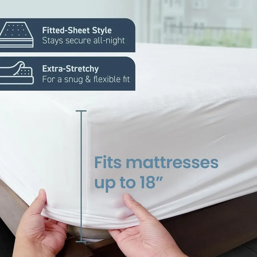 100 Organic Cotton Mattress Protector Calking Size Mattress Cover 250GSM, Waterproof, Noiseless Fitted Bed Cover Protector with
100 Organic Cotton Mattress Protector Calking Size Mattress Cover 250GSM, Waterproof, Noiseless Fitted Bed Cover Protector with