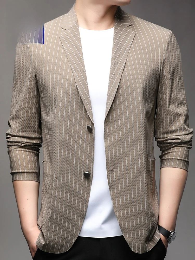 Romon Business Casual Thin Two-Button Men's Suit Jacket Spring Autumn Seasonal Lightweight Seamless Korean Style Leisure
Romon Business Casual Thin Two-Button Men's Suit Jacket Spring Autumn Seasonal Lightweight Seamless Korean Style Leisure