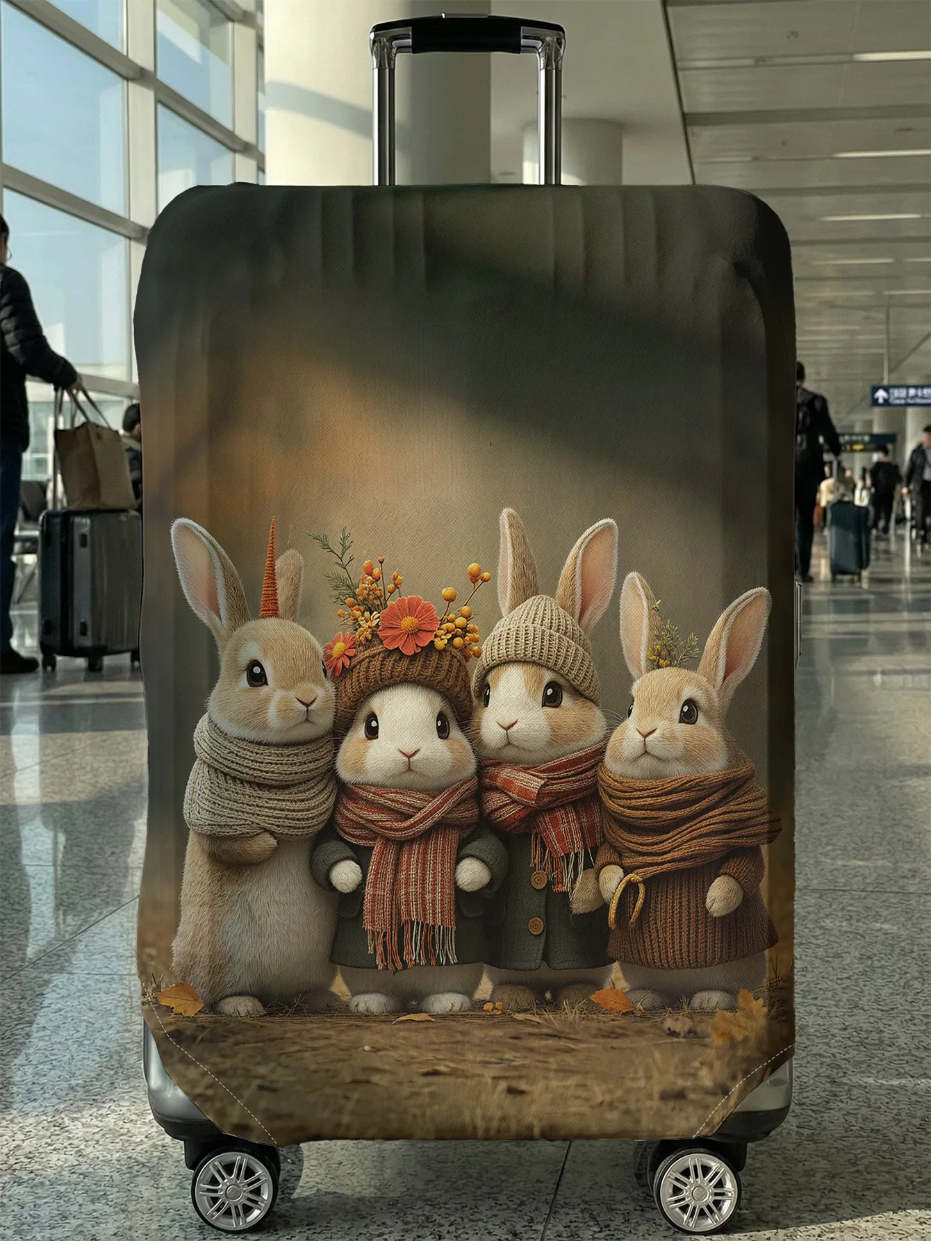 Autumn Style Scarf Bunny Family Luggage Cover, Suitable for 18-32 Inch Luggage Cover, Luggage Handle Glove, Travel Accessories
Autumn Style Scarf Bunny Family Luggage Cover, Suitable for 18-32 Inch Luggage Cover, Luggage Handle Glove, Travel Accessories