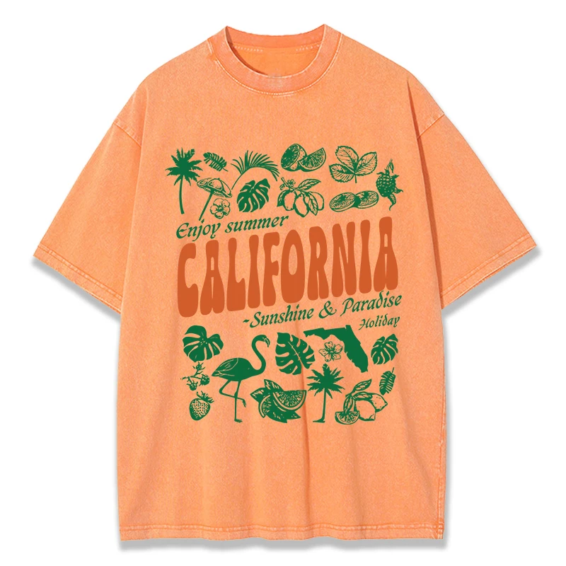 California Enjoy Summer Prints Washed T Shirts Women Cotton T-Shirt O-Neck Comfortable Distressed Tops Fashion Casual Clothes
California Enjoy Summer Prints Washed T Shirts Women Cotton T-Shirt O-Neck Comfortable Distressed Tops Fashion Casual Clothes