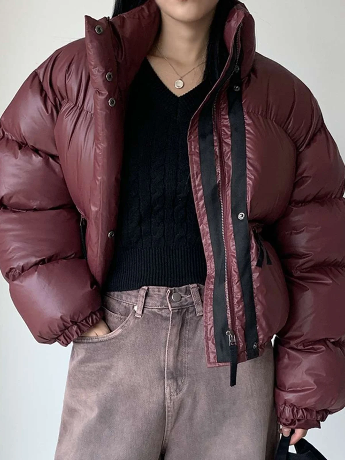 Women's Winter ort Puffer Jaet Cotton down Coat Zipper Warm Thiened Bread Sle Stand Collar Long Sve Commute Faion
Women's Winter ort Puffer Jaet Cotton down Coat Zipper Warm Thiened Bread Sle Stand Collar Long Sve Commute Faion